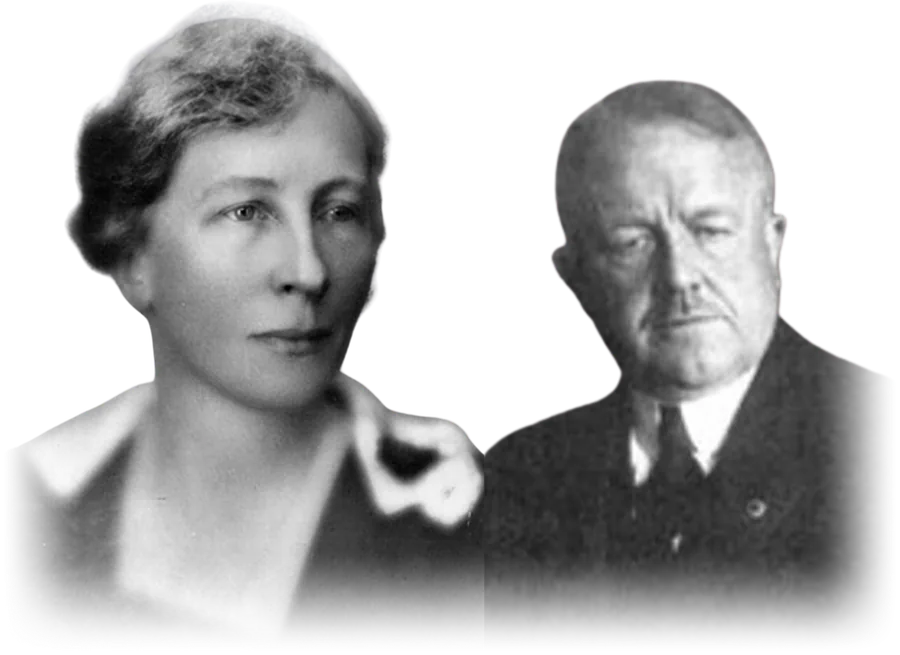 Portraits of Lillian and Frank Gilbreth.
